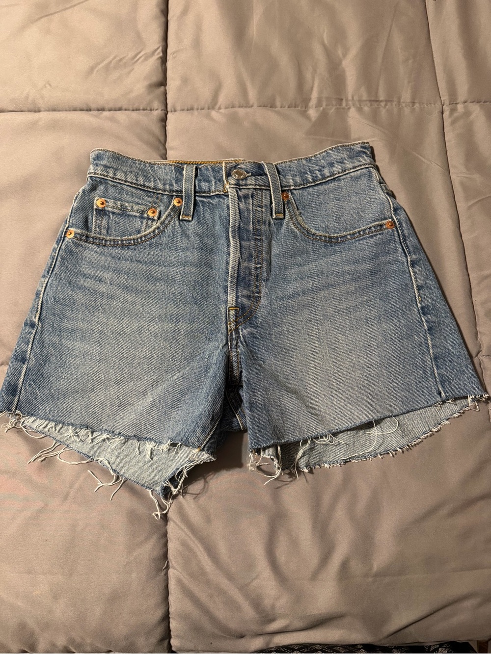Levi's Classic High-Rise Denim Cutoff Button Fly Shorts